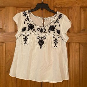 NWOT Vintage Forbidden Los Angeles Short Sleeve Top Blouse Size XL
